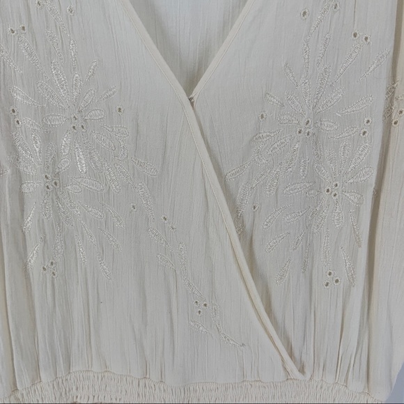 American Eagle Outfitters Cream Gauzy Boho Romper - Picture 6 of 15